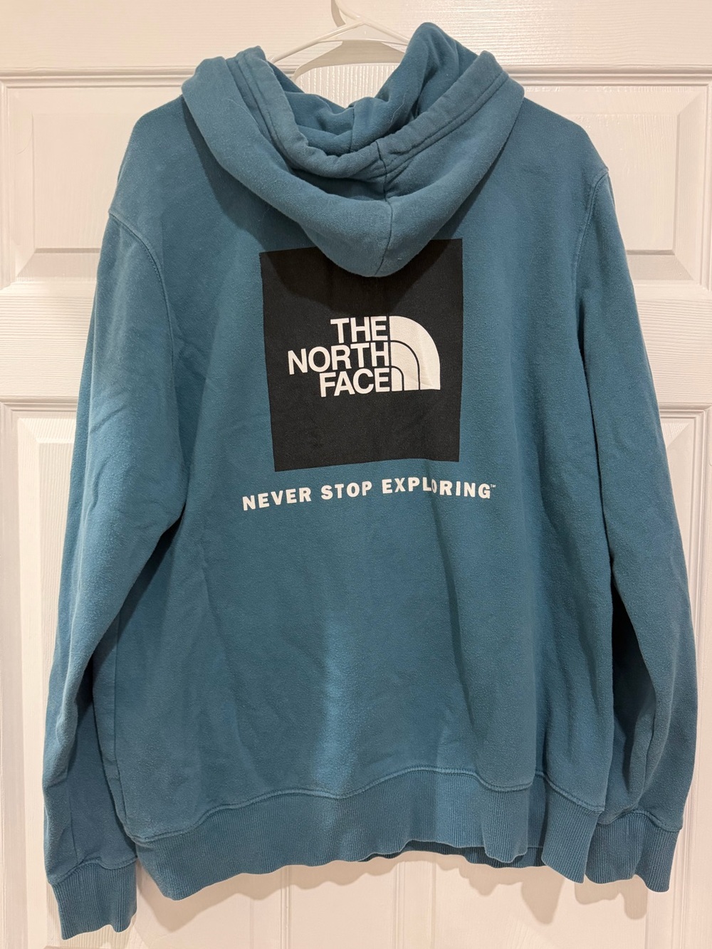 The North Face Teal Pullover Hoodie with Hood Drawstrings